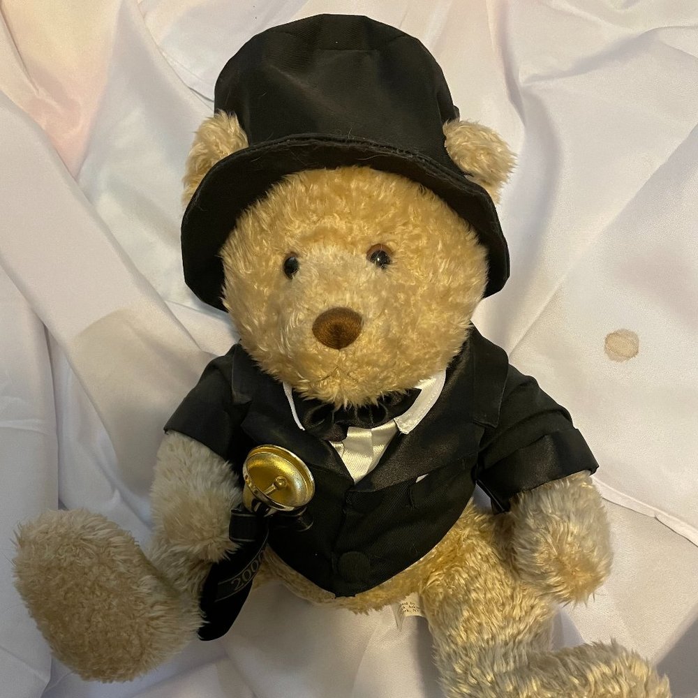 Frederick Atkins Plush Wellington Bear Tuxedo Bell Ring in the Millennium 2000